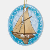 Oude zeilboot ornament (Links)