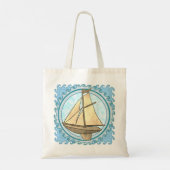 Oude zeilboot tote bag (Achterkant)