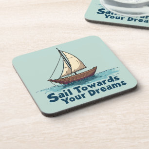 Oude Zeilboot Zeilvaart Inspirerende Spreuk Bier Onderzetter