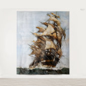 Oude zeilschip wandkleed (Voorkant)