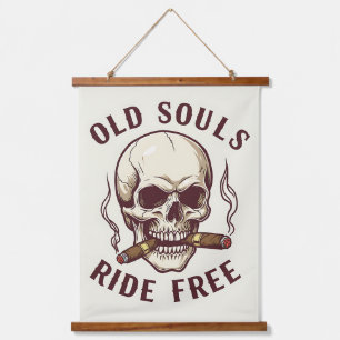 "Oude Zielen Rijden Vrij" Vintage Schedel Sigaren Hangend Wandkleed