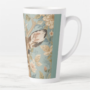 Oude Zoete Rendier Herten En Bloemen Tuin Latte Mok