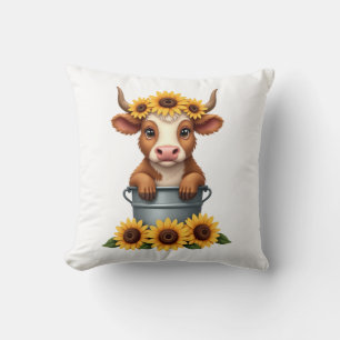 Oude zonnebloem Hoogland Koe in Emmer Bloem Boerde Kussen