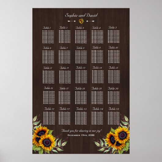 Oude zonnebloemen Zitgrafiek 250 Poster (Voorkant)