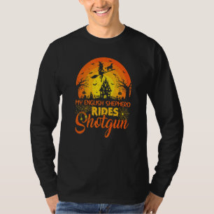 Oude Zonsondergang Engelse Herdershond Ride Shotgu T-shirt