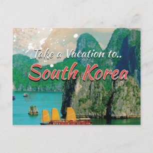 Oude Zuid-Korea Reisposter Briefkaart