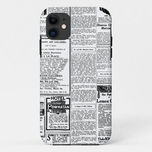 Oude zwart-witkrant,  retro-advertentie Case-Mate iPhone case (Achterkant)