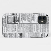 Oude zwart-witkrant,  retro-advertentie Case-Mate iPhone case (Achterkant (horizontaal))