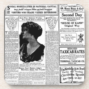 Oude zwart-witkrant, retro-advertentie drankjes onderzetter