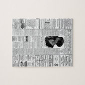 Oude zwart-witkrant, retro-advertentie legpuzzel (Horizontaal)