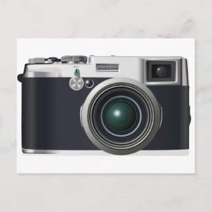 Oude zwarte camera briefkaart