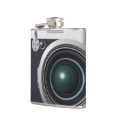 Oude zwarte camera heupfles (Links)