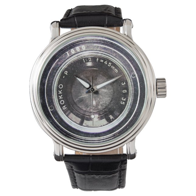 Oude zwarte camera horloge (Voorkant)
