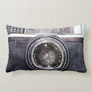 Oude zwarte camera kussen