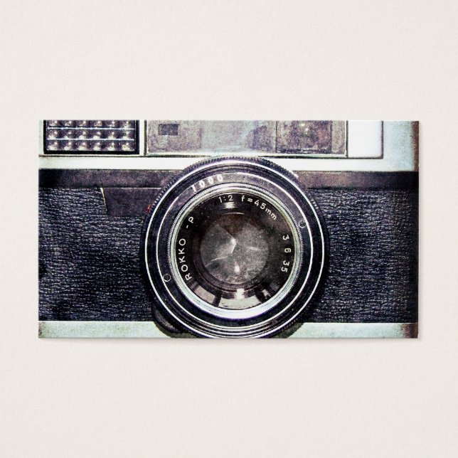 Oude zwarte camera visitekaartjes (Voorkant)