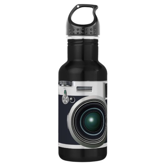 Oude zwarte camera waterfles (Voorkant)