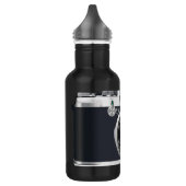 Oude zwarte camera waterfles (Links)