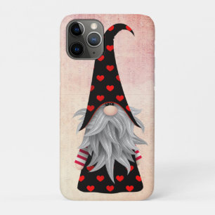 Oude zwarte en rode kabouter met harten Waterverf iPhone 11 Pro Hoesje