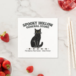 Oude Zwarte Kat Spooky Hollow General Store Servet