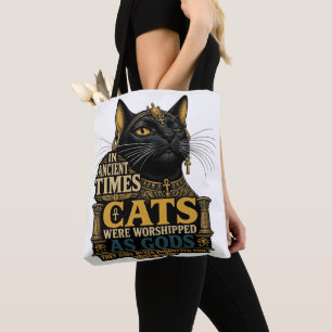 Oude Zwarte Kattenattitude Draagtas