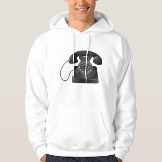 Oude zwarte telefoon Mannen hoodie (Voorkant)