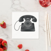 Oude zwarte telefoon papieren servetten (Insitu)
