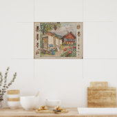 Oude Zweedse schoolwandkaart — bijen Poster (Keuken)