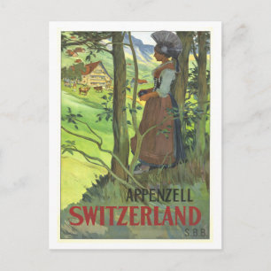 Oude Zwitserse Reisposter Briefkaart