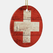 Oude Zwitserse vlag Keramisch Ornament (Rechts)