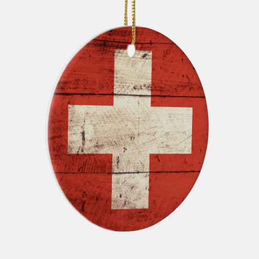 Oude Zwitserse vlag Keramisch Ornament (Rechts)