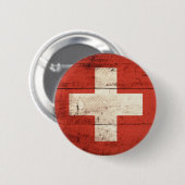 Oude Zwitserse vlag Ronde Button 5,7 Cm (Voorkant /achterkant)