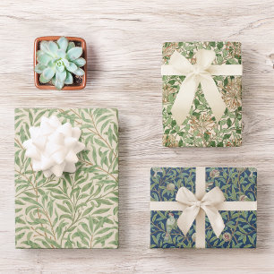 Oudegroene bladeren William Morris patronen Inpakpapier Vel