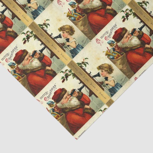 Oudejaars - Sinterklaas belt aan Tissuepapier (Detail)