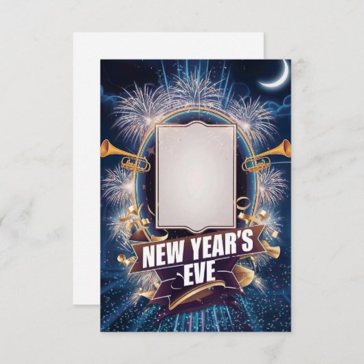 Oudejaarsavond feest blanco uitnodiging Kaart (Voorkant / Achterkant)