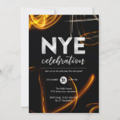 Oudejaarsavond feest licht sprankelaar Uitnodiging (Voorkant)