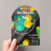 Oudejaarsavond feest veelkleurig acryl uitnodigingen (Insitu (Draagbaar))