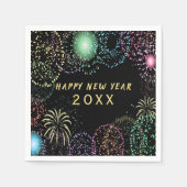 Oudejaarsavond feest vuurwerk viering papier servet (Voorkant)