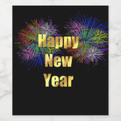 Oudejaarsavond Feest Vuurwerk Wijn Etiket (Enkel label)