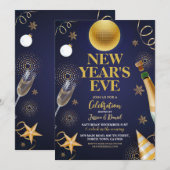 Oudejaarsavond Gold 2024 Feestviering Kaart (Voorkant / Achterkant)