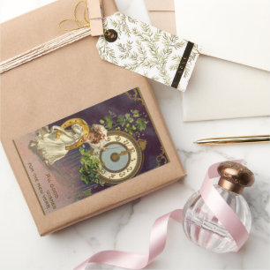 Oudejaarsavond Ierse meid Klok slaat middernacht Rechthoekige Sticker