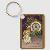  oudejaarsavond Irish Lass Clock om middernacht Sleutelhanger (Voorkant)