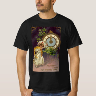  oudejaarsavond Irish Lass Clock om middernacht T-shirt