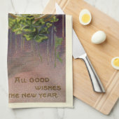 oudejaarsavond Irish Lass Clock om middernacht Theedoek (Quarter Fold)