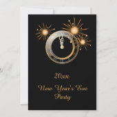 Oudejaarsavond Party Clock Uitnodiging (Voorkant)