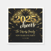 Oudejaarsavond Party Gold & Black Servet (Voorkant)