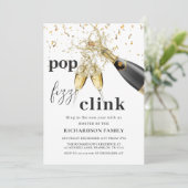 Oudejaarsavond Party Gold Sparkle Cheers Kaart (Staand voorkant)