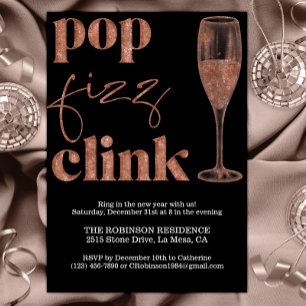 Oudejaarsavond Party Roos Gold Sparkle Cheers Kaart
