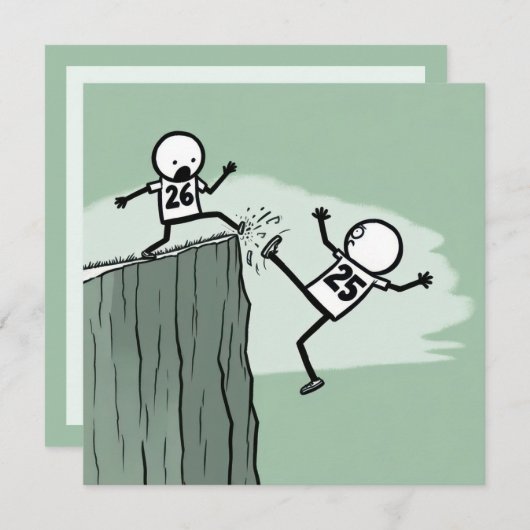 Oudejaarsavond Party Stick Figuren Kaart (Voorkant / Achterkant)