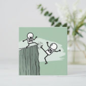 Oudejaarsavond Party Stick Figuren Kaart (Staand voorkant)