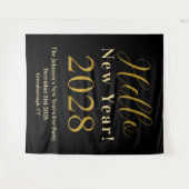 Oudejaarsavond Party Zwart Goud Achtergrond Wandkleed (Voorkant (horizontaal))